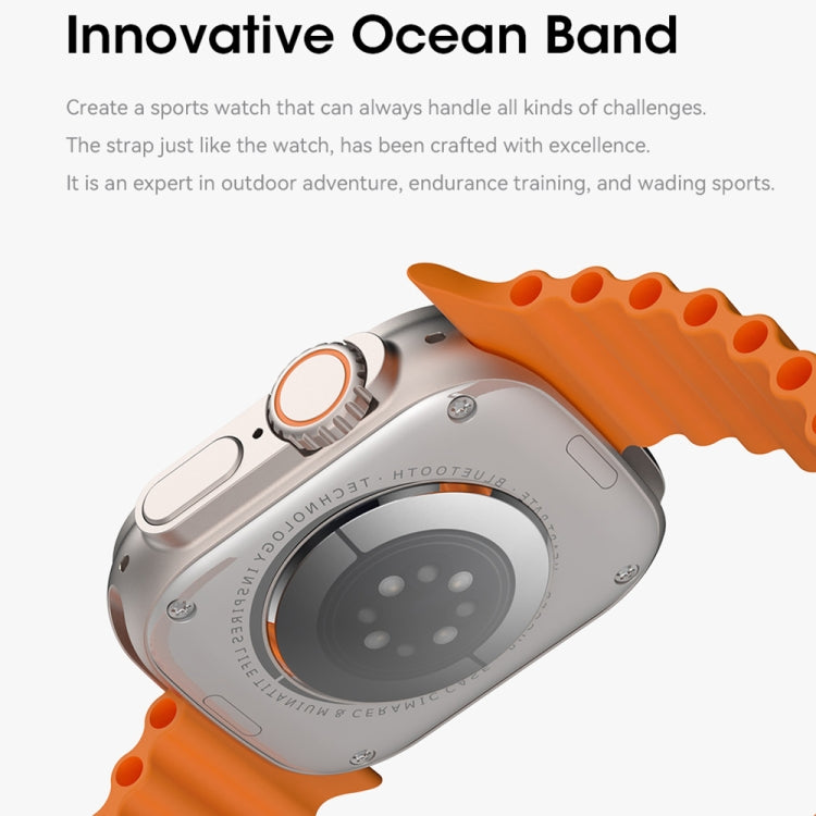 WIWU SW01 Ultra 1.9 inch IPS Screen IP68 Waterproof Bluetooth Smart Watch, Support Heart Rate Monitoring(Orange) - Smart Watches by WIWU | Online Shopping UK | buy2fix