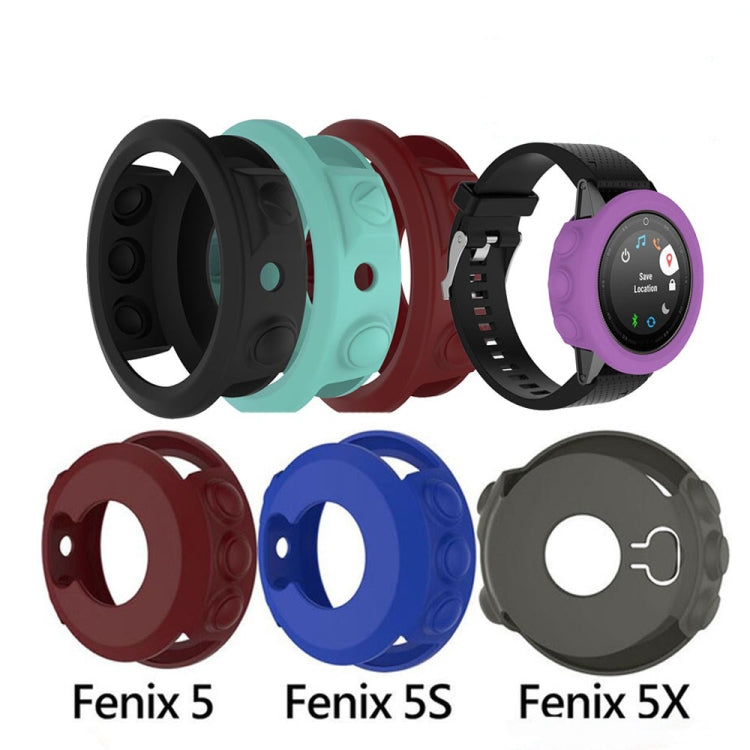 Solid Color Silicone Watch Protective Case for Garmin Fenix 5(Grey) - Screen Protector by ENKAY | Online Shopping UK | buy2fix