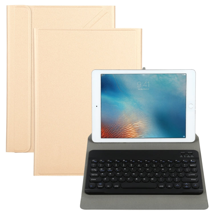 Universal Round Keys Detachable Bluetooth Keyboard + Leather Tablet Case without Touchpad for iPad 9-10 inch, Specification:Black Keyboard(Gold) - Universal by buy2fix | Online Shopping UK | buy2fix