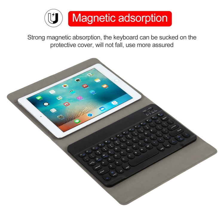 Universal Round Keys Detachable Bluetooth Keyboard + Leather Tablet Case without Touchpad for iPad 9-10 inch, Specification:Black Keyboard(Gold) - Universal by buy2fix | Online Shopping UK | buy2fix