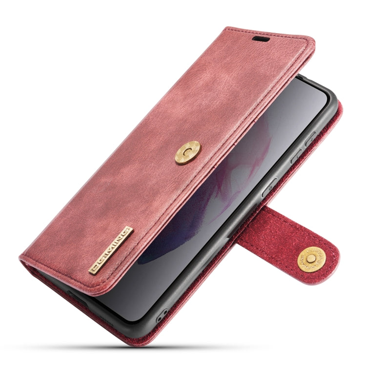 For Samsung Galaxy S21 5G DG.MING Crazy Horse Texture Flip Detachable Magnetic Leather Case with Holder & Card Slots & Wallet(Red) - Galaxy S21 5G Cases by DG.MING | Online Shopping UK | buy2fix