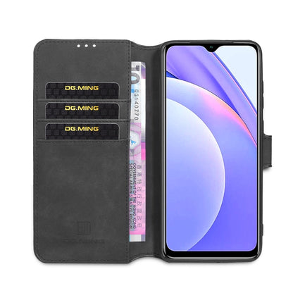 For Xiaomi Poco M3 DG.MING Retro Oil Side Horizontal Flip Leather Case with Holder & Card Slots & Wallet(Black) - Xiaomi Cases by DG.MING | Online Shopping UK | buy2fix