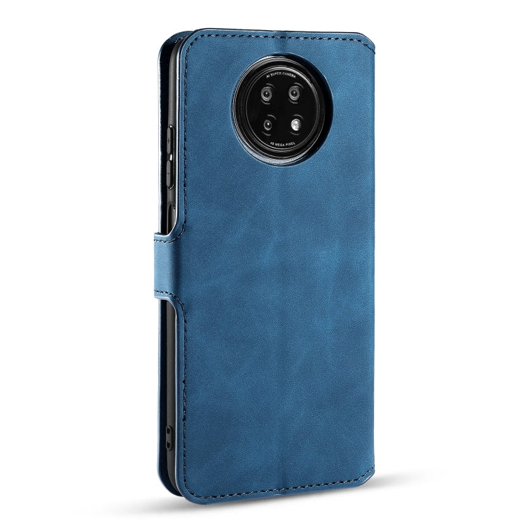 For Xiaomi Redmi Note 9 5G DG.MING Retro Oil Side Horizontal Flip Leather Case with Holder & Card Slots & Wallet(Blue) - Xiaomi Cases by DG.MING | Online Shopping UK | buy2fix