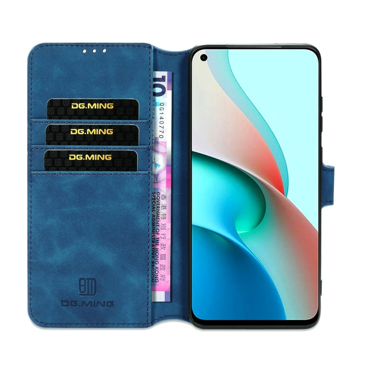 For Xiaomi Redmi Note 9 5G DG.MING Retro Oil Side Horizontal Flip Leather Case with Holder & Card Slots & Wallet(Blue) - Xiaomi Cases by DG.MING | Online Shopping UK | buy2fix