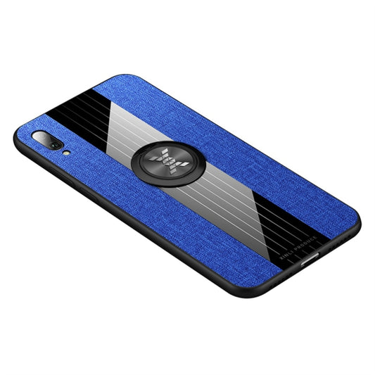 For Huawei Enjoy 9 XINLI Stitching Cloth Textue Shockproof TPU Protective Case with Ring Holder(Blue) - Huawei Cases by XINLI | Online Shopping UK | buy2fix