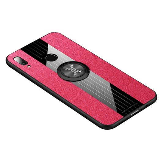 For Huawei Enjoy 9 Plus XINLI Stitching Cloth Textue Shockproof TPU Protective Case with Ring Holder(Red) - Huawei Cases by XINLI | Online Shopping UK | buy2fix