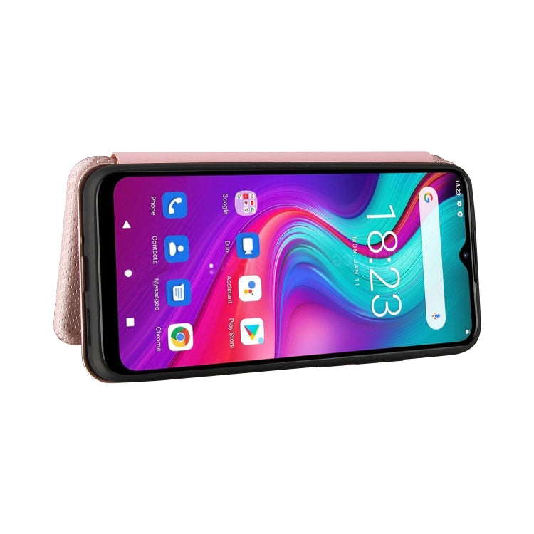 For Doogee X96 Pro Carbon Fiber Texture Horizontal Flip TPU + PC + PU Leather Case with Card Slot(Pink) - More Brand by buy2fix | Online Shopping UK | buy2fix