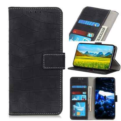 For OnePlus Nord 2 5G Magnetic Crocodile Texture Horizontal Flip Leather Case with Holder & Card Slots & Wallet(Black) - OnePlus Cases by buy2fix | Online Shopping UK | buy2fix