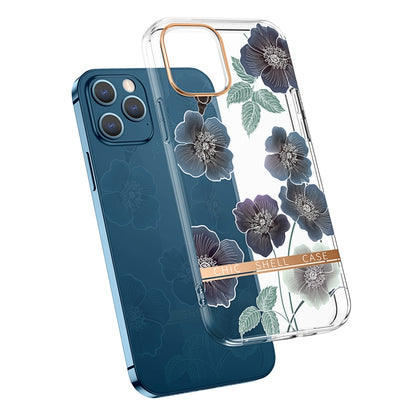 For iPhone 11 High Translucent Electroplating Flower Pattern TPU + PC Shockproof Case (Cineraria) - iPhone 11 Cases by buy2fix | Online Shopping UK | buy2fix