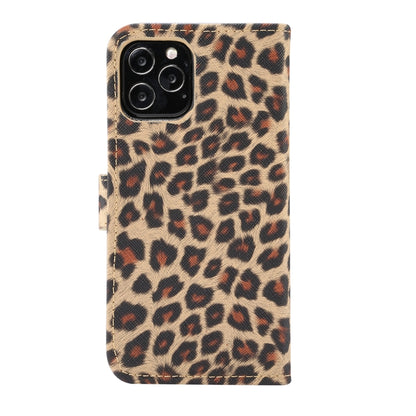 For iPhone 13 Leopard Pattern Horizontal Flip PC + PU Leather Case with Holder & Card Slots & Wallet(Yellow) - iPhone 13 Cases by buy2fix | Online Shopping UK | buy2fix