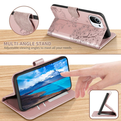 For Xiaomi Mi 11 Sika Deer Embossing Pattern Horizontal Flip PU Leather Case with Holder & Card Slot & Wallet & Photo Frame(Rose Gold) - Xiaomi Cases by buy2fix | Online Shopping UK | buy2fix