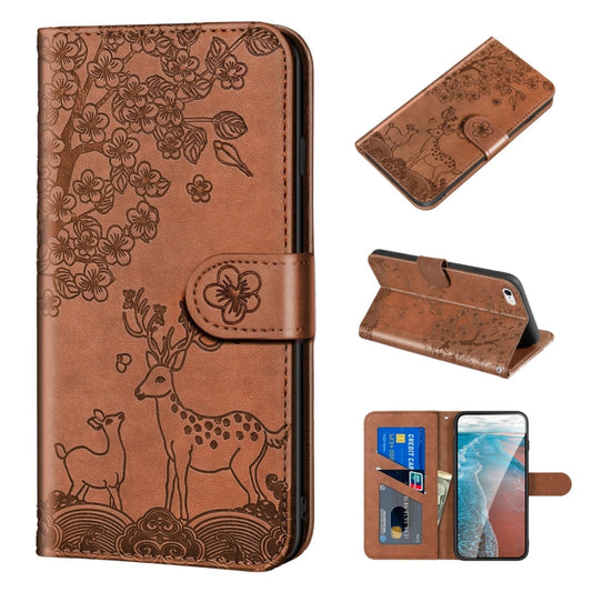 Sika Deer Embossing Pattern Horizontal Flip PU Leather Case with Holder & Card Slot & Wallet & Photo Frame For iPhone 6 Plus / 6s Plus(Brown) - More iPhone Cases by buy2fix | Online Shopping UK | buy2fix