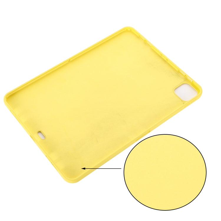 For iPad Pro 11 2022 / 2021 Pure Color Liquid Silicone Shockproof Full Coverage Tablet Case(Yellow) - iPad Pro 11 (2022/2021) Cases by buy2fix | Online Shopping UK | buy2fix