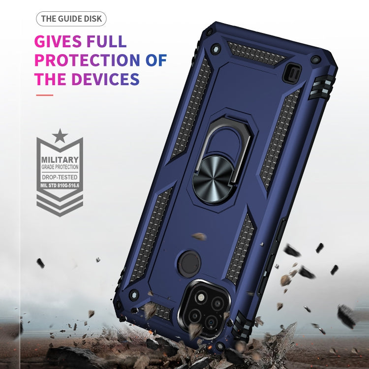 For OPPO Realme C21 Shockproof TPU + PC Protective Case with 360 Degree Rotating Holder(Blue) - Realme Cases by buy2fix | Online Shopping UK | buy2fix