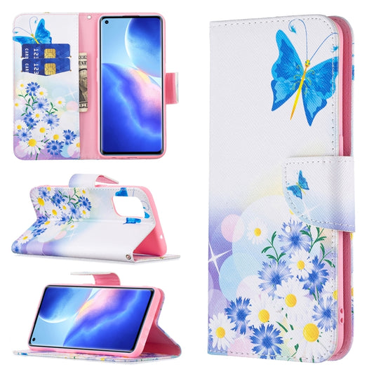 For OPPO Reno5 Colored Drawing Pattern Horizontal Flip Leather Case with Holder & Card Slots & Wallet(Butterfly Love) - OPPO Cases by buy2fix | Online Shopping UK | buy2fix