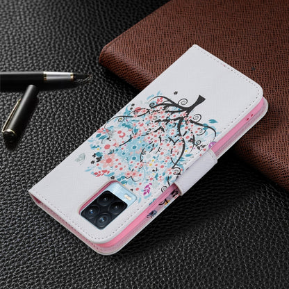 For OPPO Realme 8 / Realme 8 Pro Colored Drawing Pattern Horizontal Flip Leather Case with Holder & Card Slots & Wallet(Tree) - Realme Cases by buy2fix | Online Shopping UK | buy2fix