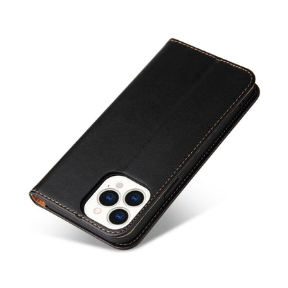 For iPhone 13 Pro Fierre Shann PU Leather Texture Horizontal Flip Leather Case with Holder & Card Slots & Wallet (Black) - iPhone 13 Pro Cases by FIERRE SHANN | Online Shopping UK | buy2fix