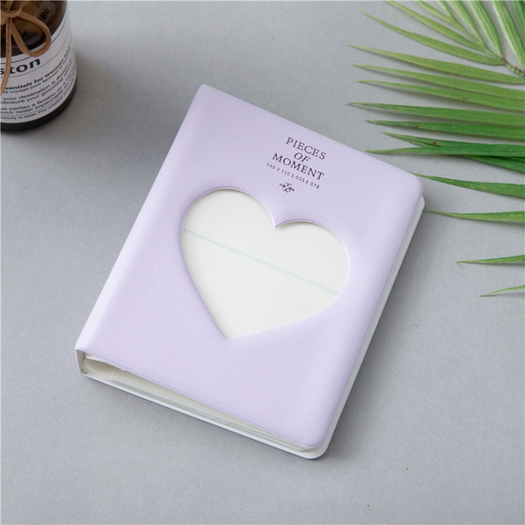 Hollow Heart 64 Pockets Photo Book Album Name Card Holder for Fujifilm Instax Mini 8 /7s /70 /25 /50s /90(Light Purple) - Photo Albums & Photo Frames by buy2fix | Online Shopping UK | buy2fix