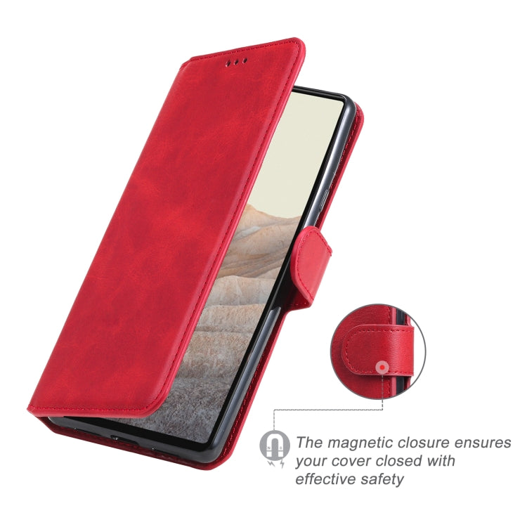 Classic Calf Texture PU + TPU Horizontal Flip Leather Case with Holder & Card Slots & Wallet For Google Pixel 6(Red) - Google Cases by buy2fix | Online Shopping UK | buy2fix