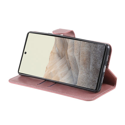 Classic Calf Texture PU + TPU Horizontal Flip Leather Case with Holder & Card Slots & Wallet For Google Pixel 6(Rose Gold) - Google Cases by buy2fix | Online Shopping UK | buy2fix