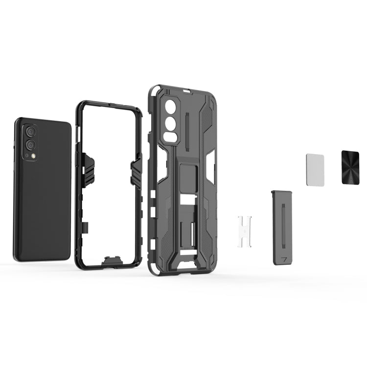 For OnePlus Nord 2 5G Supersonic PC + TPU Shock-proof Protective Case with Holder(Black) - OnePlus Cases by buy2fix | Online Shopping UK | buy2fix