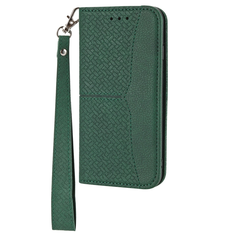 For Honor 50 Woven Texture Stitching Magnetic Horizontal Flip PU Leather Case with Holder & Card Slots & Wallet & Lanyard(Green) - Honor Cases by buy2fix | Online Shopping UK | buy2fix