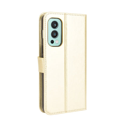 For OnePlus Nord 2 5G Crazy Horse Texture Horizontal Flip Leather Case with Holder & Card Slots & Lanyard(Gold) - OnePlus Cases by buy2fix | Online Shopping UK | buy2fix