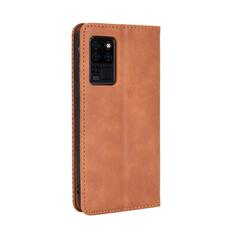 For Oukitel C21 Magnetic Buckle Retro Crazy Horse Texture Horizontal Flip Leather Case with Holder & Card Slots & Photo Frame(Brown) - More Brand by buy2fix | Online Shopping UK | buy2fix