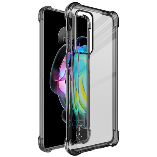 For Motorola Edge 20 IMAK All-inclusive Shockproof Airbag TPU Case with Screen Protector(Transparent Black) - Motorola Cases by imak | Online Shopping UK | buy2fix