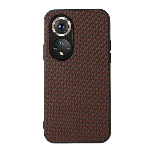 For Honor 50 Accurate Hole Carbon Fiber Texture Shockproof Case(Brown) - Honor Cases by buy2fix | Online Shopping UK | buy2fix