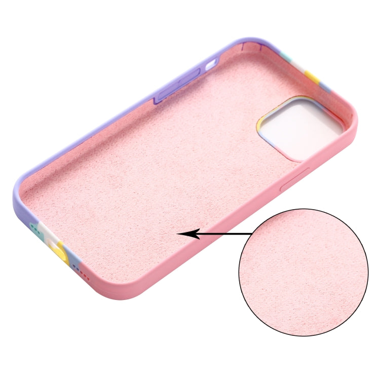 For iPhone 13 mini Rainbow Liquid Silicone Shockproof Full Coverage Protective Case (Pink) - iPhone 13 mini Cases by buy2fix | Online Shopping UK | buy2fix