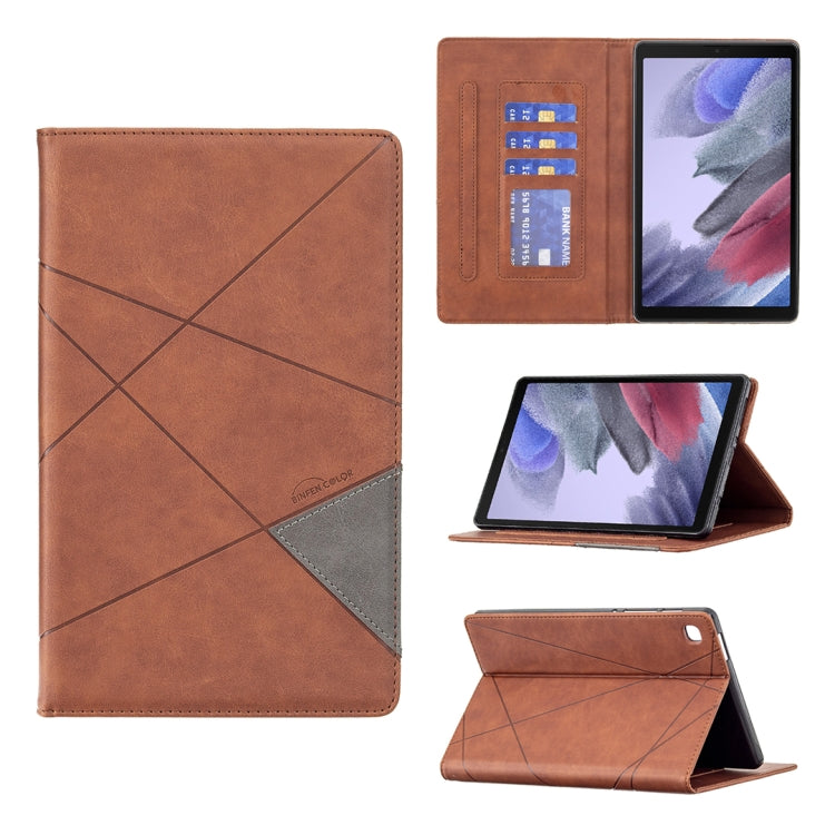 For Samsung Galaxy Tab A7 Lite SM-T220/SM-T225 Rhombus Texture Horizontal Flip Magnetic Leather Case with Holder & Card Slots(Brown) - Tab A7 Lite T220 / T225 by buy2fix | Online Shopping UK | buy2fix