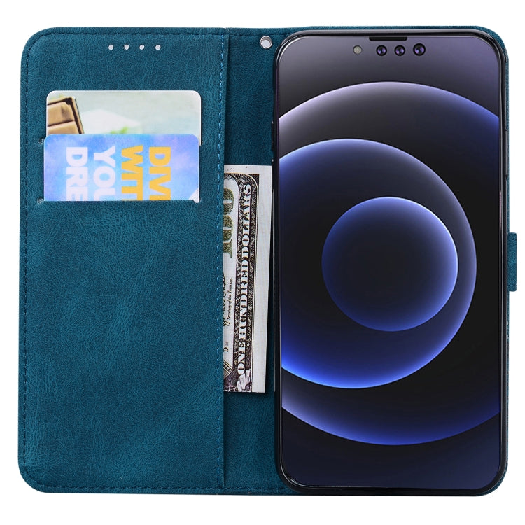 For iPhone 13 Pro Retro Skin Feel Butterflies Embossing Horizontal Flip Leather Case with Holder & Card Slots & Wallet (Blue) - iPhone 13 Pro Cases by buy2fix | Online Shopping UK | buy2fix