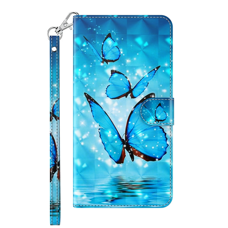 For iPhone 13 3D Painting Pattern Horizontal Flip TPU + PU Leather Case with Holder & Card Slots & Wallet(Three Butterflies) - iPhone 13 Cases by buy2fix | Online Shopping UK | buy2fix