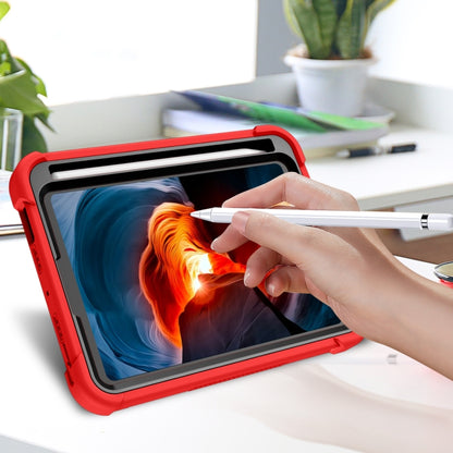 For iPad mini 6 Silicone + PC Shockproof Protective Tablet Case with Holder(Red + Black) - iPad mini 6 Cases by buy2fix | Online Shopping UK | buy2fix