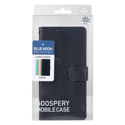 For iPhone 13 Pro GOOSPERY BLUE MOON Crazy Horse Texture Horizontal Flip Leather Case with Holder & Card Slot & Wallet (Dark Blue) - iPhone 13 Pro Cases by GOOSPERY | Online Shopping UK | buy2fix