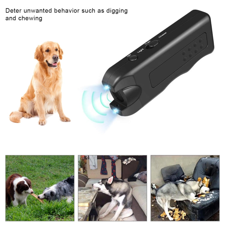 RC-521 Handheld Portable Ultrasonic Dog Repeller with LED Lights(Black) - Training Aids by buy2fix | Online Shopping UK | buy2fix