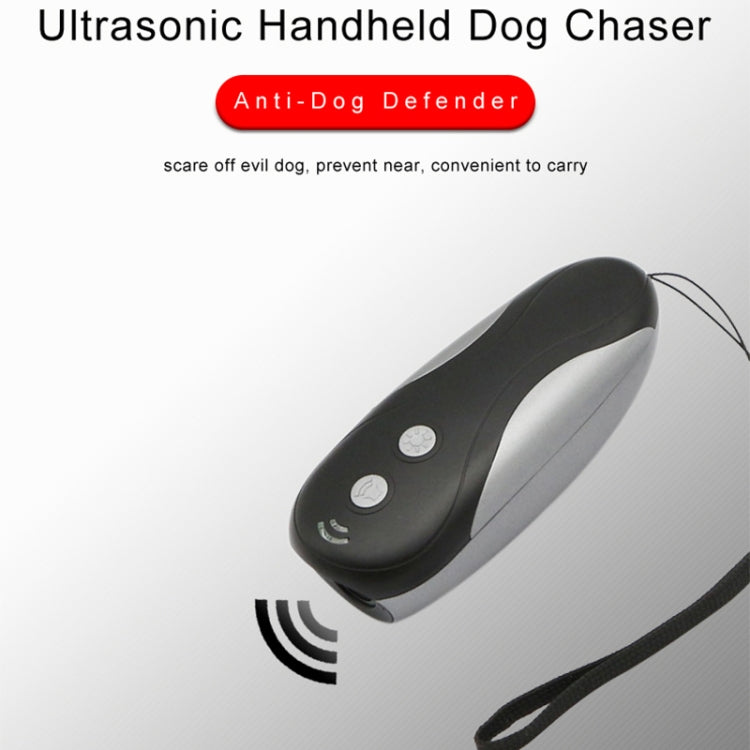 RC-533 Handheld Portable Ultrasonic Dog Repeller(Black + Silver) - Training Aids by buy2fix | Online Shopping UK | buy2fix