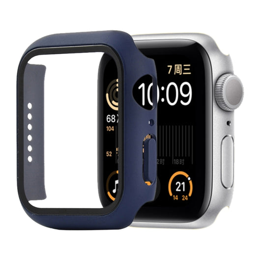 Shockproof PC+Tempered Glass Protective Case with Packed Carton For Apple Watch Series 6 & SE & 5 & 4 44mm(Midnight Blue) - Watch Cases by buy2fix | Online Shopping UK | buy2fix