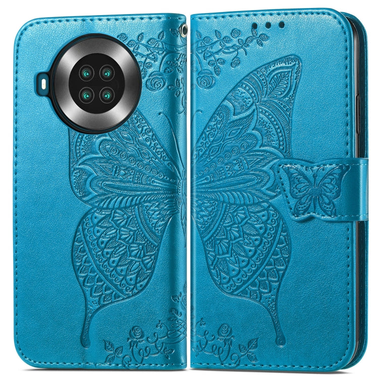 Butterfly Love Flowers Embossed Horizontal Flip Leather Case with Holder & Card Slots & Wallet & Lanyard For CUBOT Note 20(Blue) - More Brand by buy2fix | Online Shopping UK | buy2fix