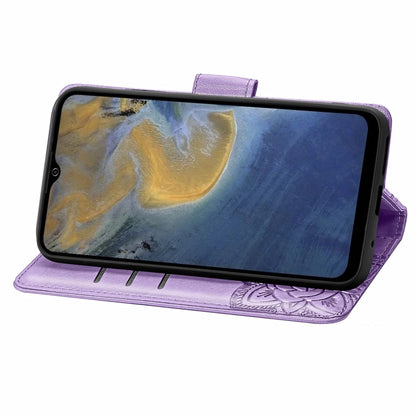 Butterfly Love Flowers Embossed Horizontal Flip Leather Case with Holder & Card Slots & Wallet & Lanyard For ZTE Blade A51(Light Purple) - ZTE Cases by buy2fix | Online Shopping UK | buy2fix