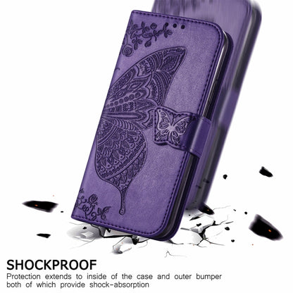 Butterfly Love Flowers Embossed Horizontal Flip Leather Case with Holder & Card Slots & Wallet & Lanyard For ZTE Blade A71(Dark Purple) - ZTE Cases by buy2fix | Online Shopping UK | buy2fix