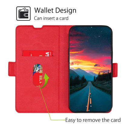 For iPhone 13 Pro Ultra-thin Voltage Side Buckle PU + TPU Horizontal Flip Leather Case with Holder & Card Slot (Red) - iPhone 13 Pro Cases by buy2fix | Online Shopping UK | buy2fix