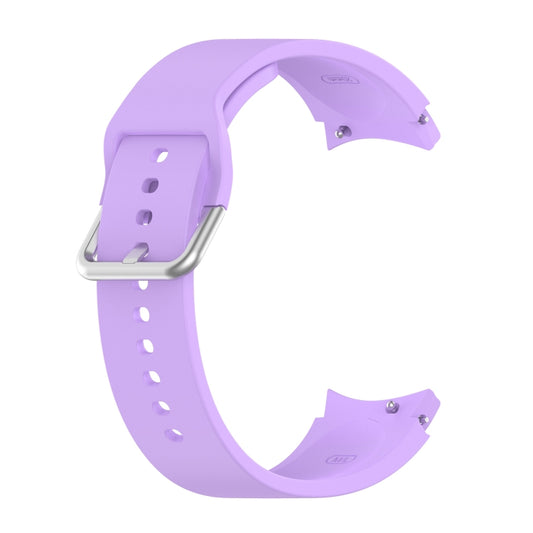 For Samung Galaxy Watch4 40mm / 44mm Silicone Silver Round Buckle Watch Band(Purple) - Watch Bands by buy2fix | Online Shopping UK | buy2fix