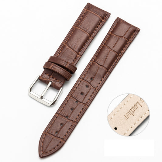 18mm Two-layer Cowhide Leather Bamboo Joint Texture Watch Band(Dark Brown) - Watch Bands by buy2fix | Online Shopping UK | buy2fix