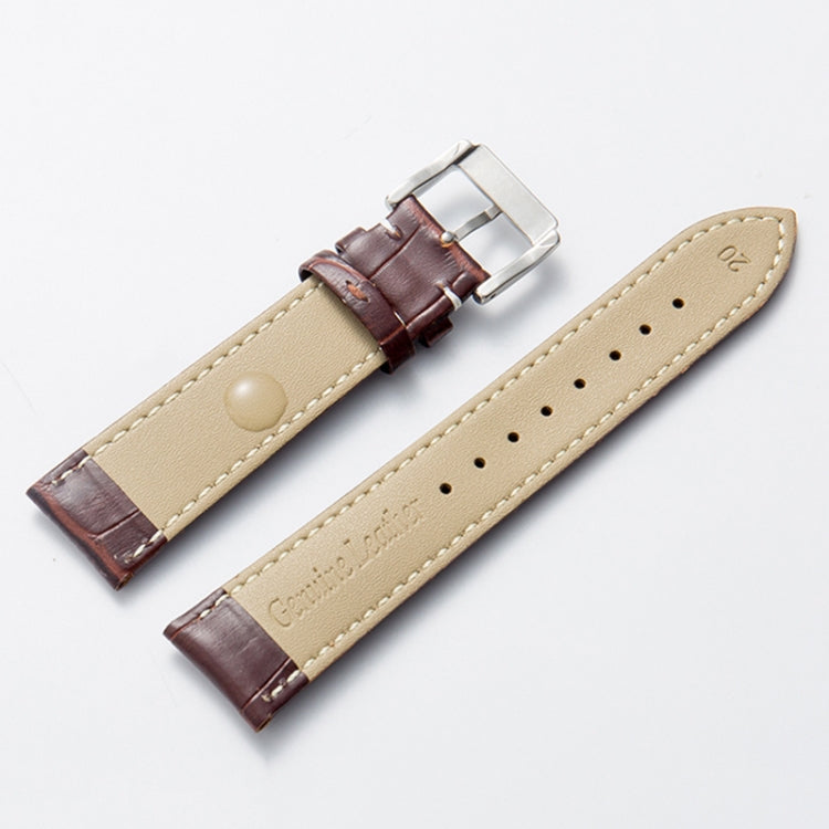 18mm Calf Leather Watch Band(White) - Watch Bands by buy2fix | Online Shopping UK | buy2fix