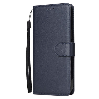 For iPhone 13 Pro Multifunctional Horizontal Flip Leather Case, with Three Card Slot & Holder & Photo Frame & Lanyard (Navy) - iPhone 13 Pro Cases by buy2fix | Online Shopping UK | buy2fix