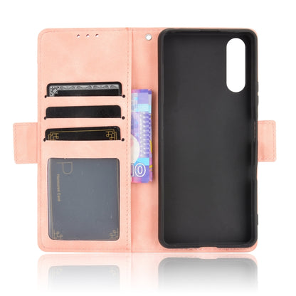 For Sony Xperia 10 III Skin Feel Calf Pattern Horizontal Flip Leather Case with Holder & Card Slots & Photo Frame(Pink) - Sony Cases by buy2fix | Online Shopping UK | buy2fix