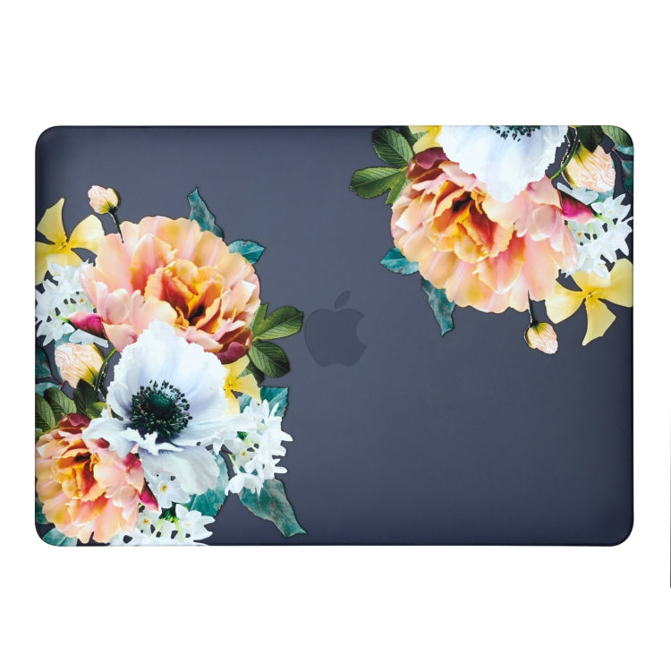 For Macbook Pro 16 inch Laptop Water Stick Style Protective Case(Black Flower) - MacBook Pro Cases by buy2fix | Online Shopping UK | buy2fix