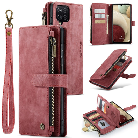 For Samsung Galaxy A12 CaseMe-C30 PU + TPU Multifunctional Horizontal Flip Leather Case with Holder & Card Slot & Wallet & Zipper Pocket(Red) - Galaxy Phone Cases by CaseMe | Online Shopping UK | buy2fix